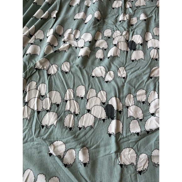 Cuddledown Twin Duvet Cover Flannel Kids Sheep Print Teal + Standard Pillow Case - Picture 5 of 10